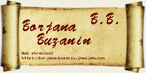 Borjana Bužanin vizit kartica